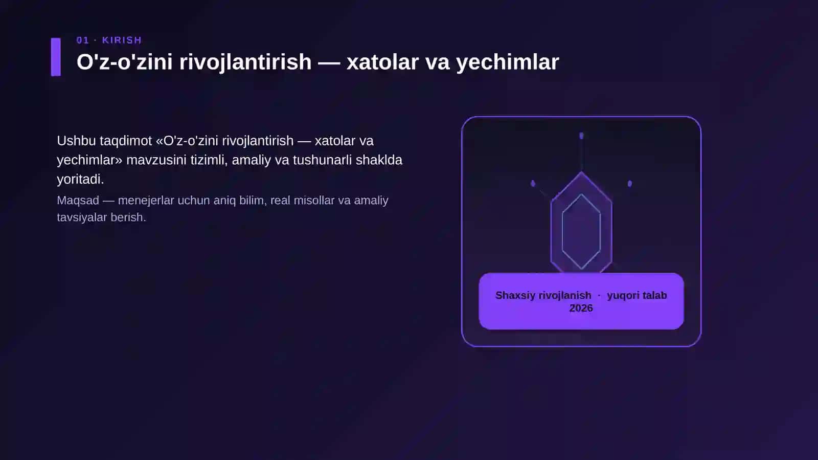 O'z-o'zini rivojlantirish — xatolar va yechimlar 3