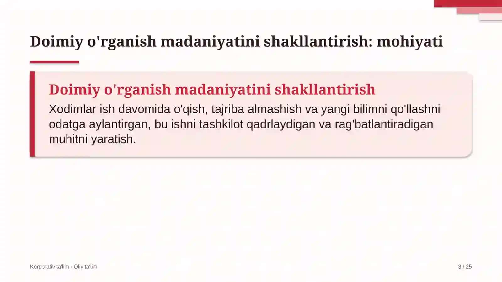 diagnostika markazlarida doimiy o'rganish madaniyatini shakllantirish 1744 3