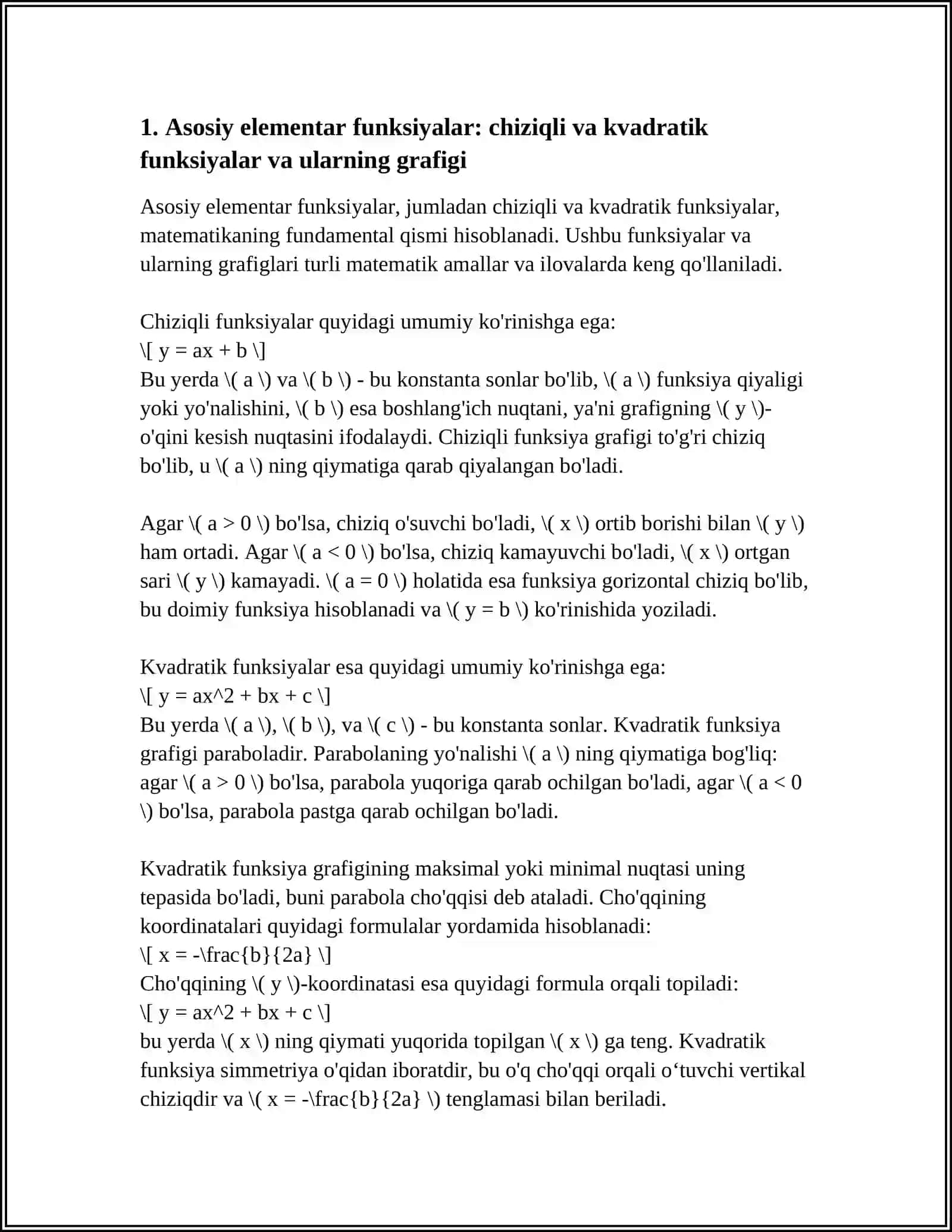 ASOSIY ELEMENTAR FUNKSIYALAR,ALARMING XOSSALARI.FUNKSIYALARNING JUFT-TOQLIGI,D 3