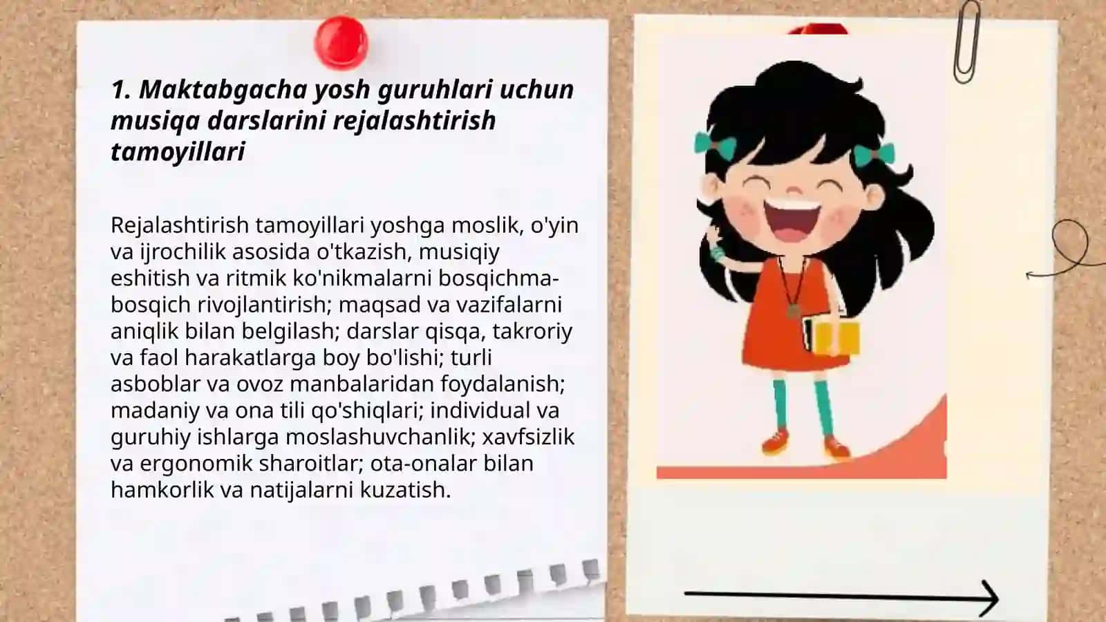 Maktabgacha ta'limda Musiqa mashg'ulotlarini tashkil etish va rejalashtirish Talaba 3
