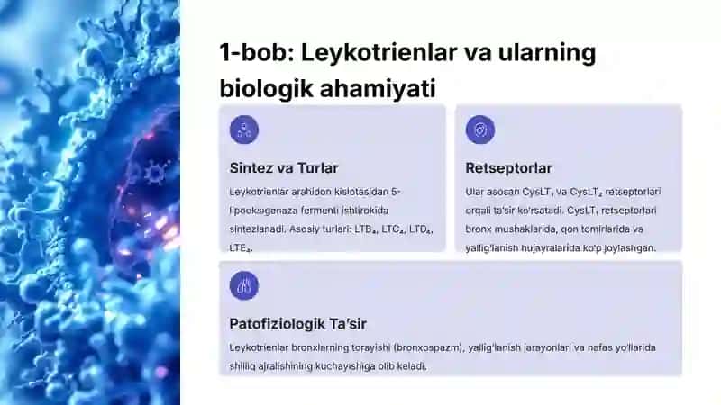 Leykotrien Retseptorlariga Ta’sir Etuvchi Dori Vositalari: Farmakologiya va Klinik Qo‘llanishi 3