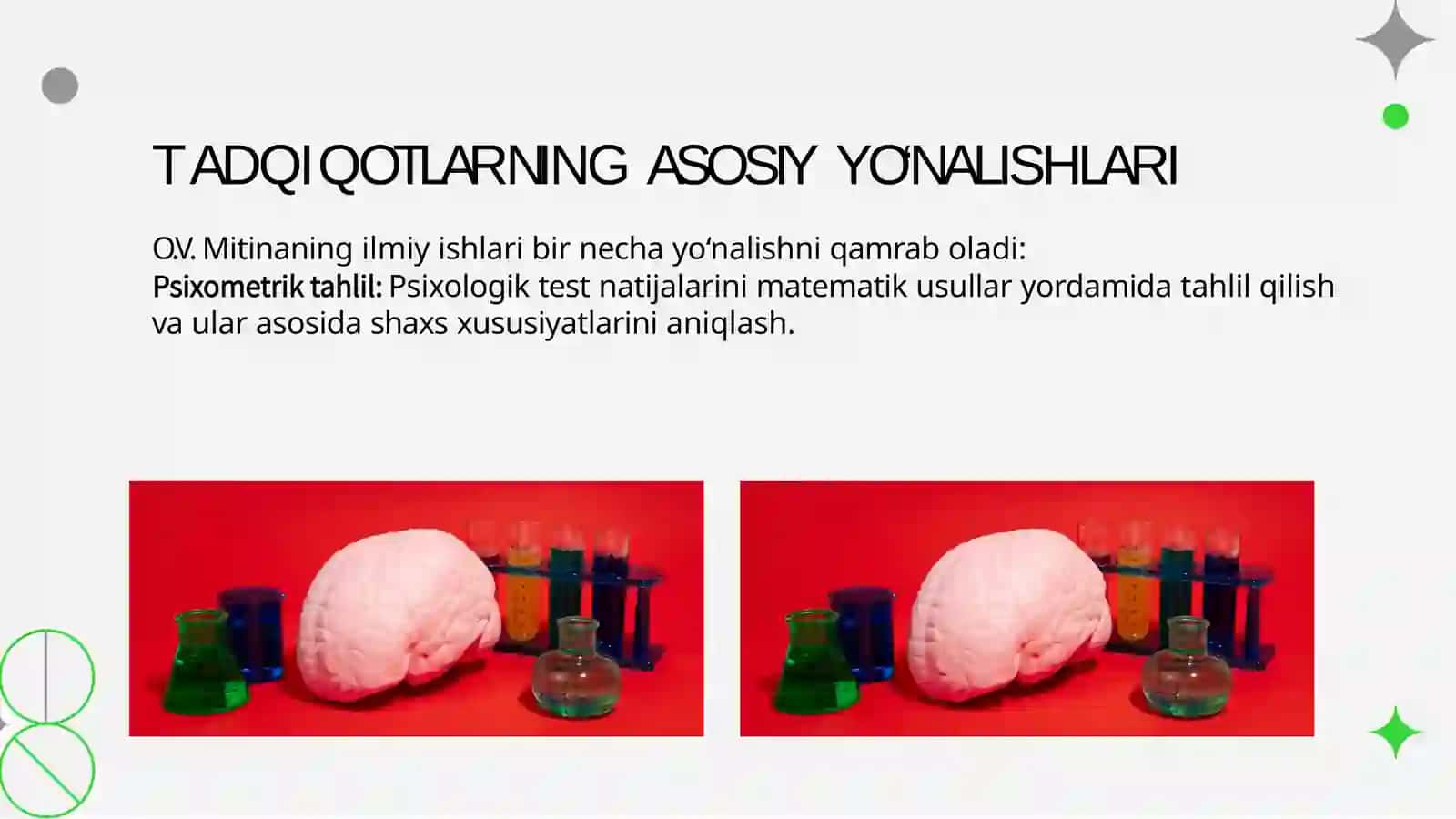 Psixologiyada matematik metodni qo'llash bo'yicha O.V.Mitina tomonidan 3