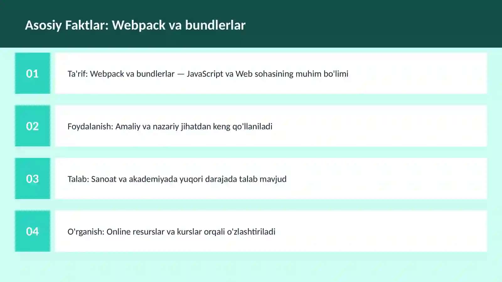 Webpack va bundlerlar 3
