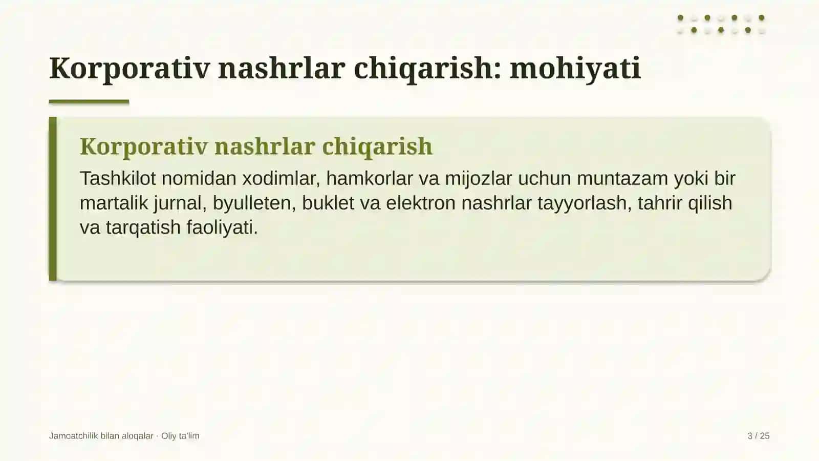 dam olish maskanlarida korporativ nashrlar chiqarish 9140 3