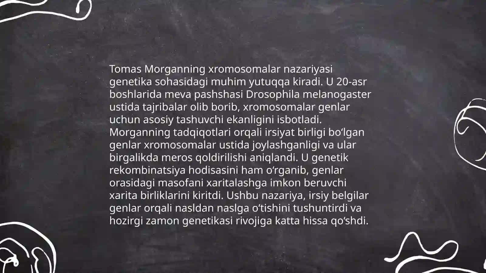 Irsiyatning xromasoma nazariyasi.T.Morgan. Genlarning birikish holati, krossingover. Belgilarning jinsga birikkan xolda irsiylanishi 3