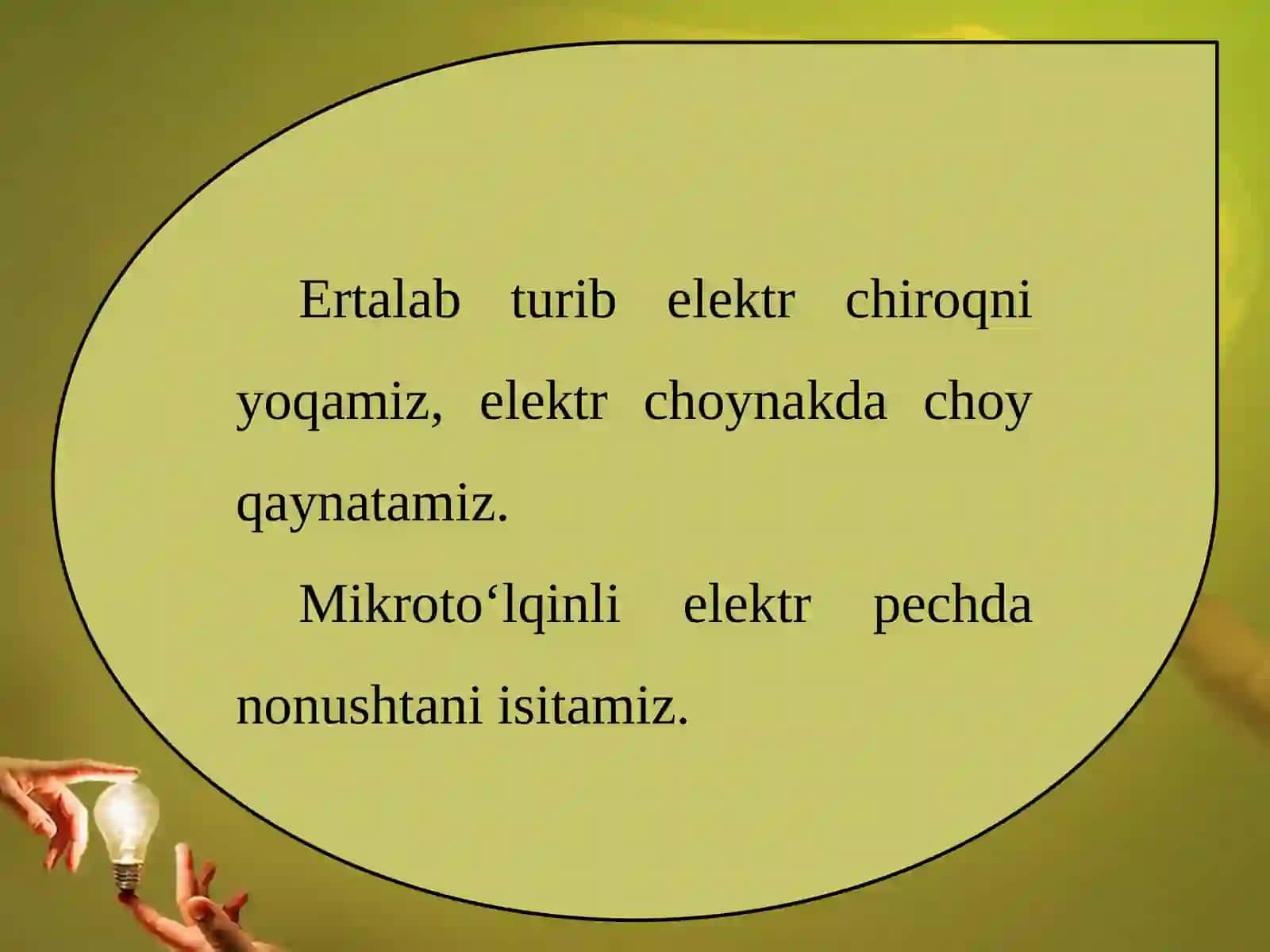 6-sinf Fizika fanidan Turmushda elektr toki, oddiy elektr zanjir dars taqdimoti 3