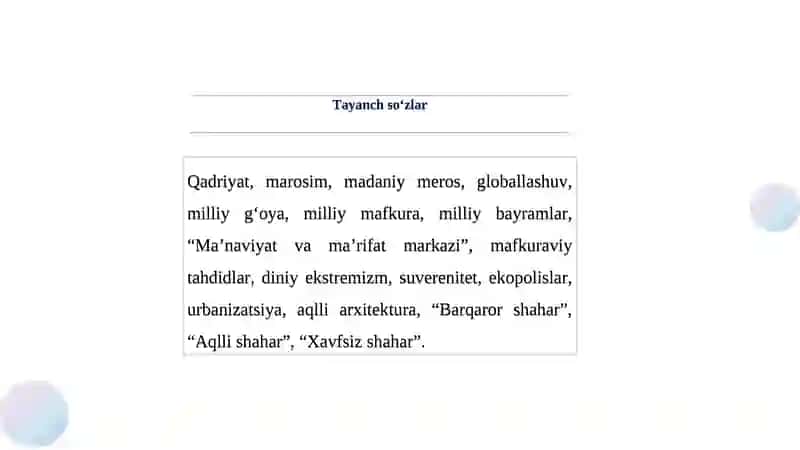 Mustaqillik yillarida O‘zbekistondagi maʼnaviy va madaniy taraqqiyot 3