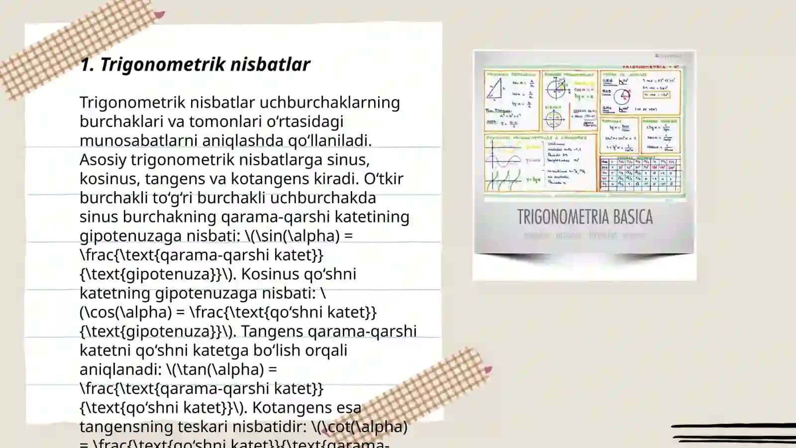 Trigonometriya elementlari 3