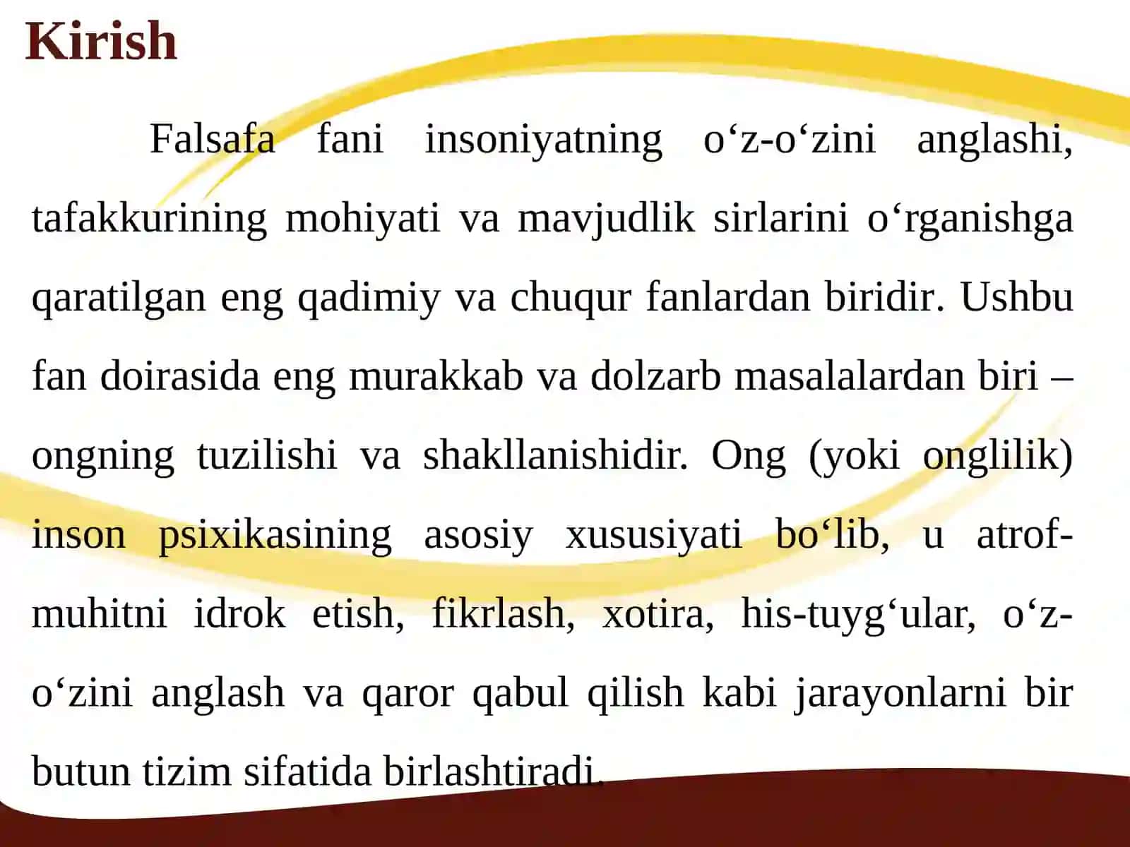 Ongning tuzilishi va shakllanishi 3