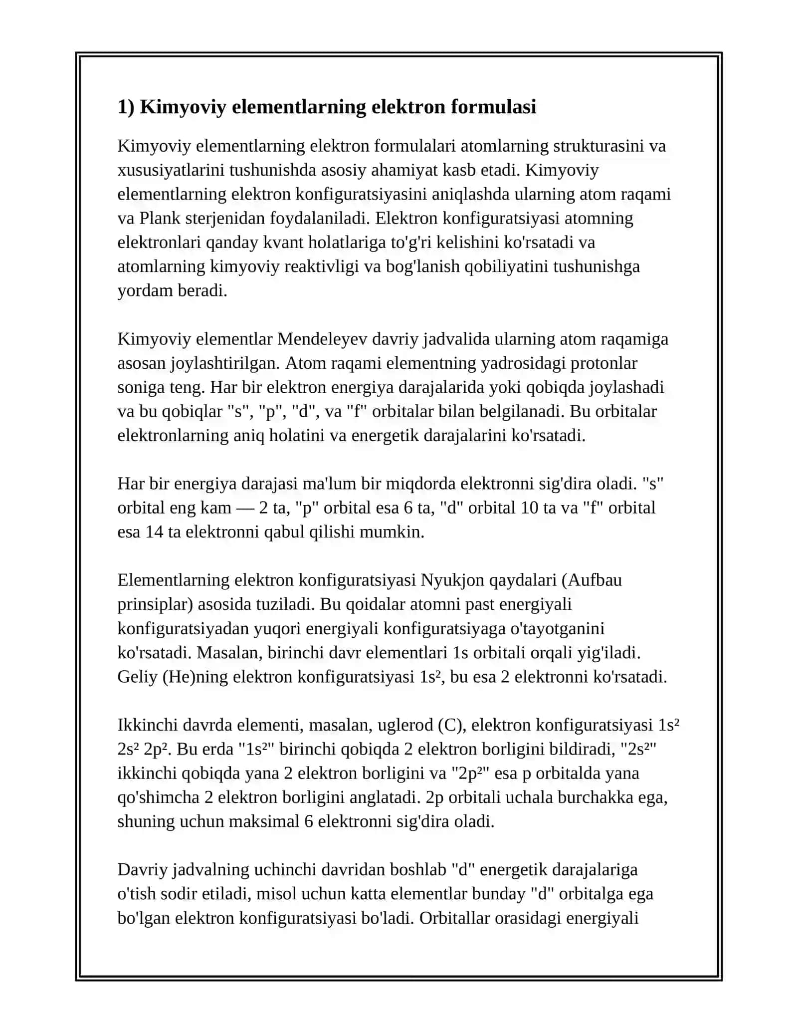 LI NING ELEKTRON FORMULASI, TABIATDA UCHRASHI, OLINISHI, FIZIK VA KIMYOVIY HOSSALARI. GIDRIDLAR, OKSIDLAR, PEROKSIDLAR, GIDROKSIDLAR, NITRIDLAR, SULFIDLAR VA ASOSIY BIRIKMALARNING HOSSALARI, OLINISHI VA ISHLATILISHI 3