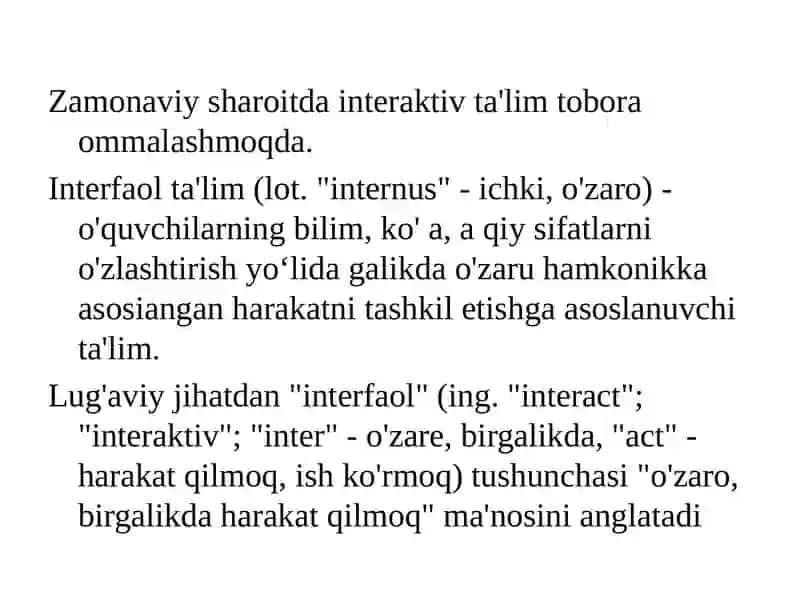 Interfaol ta’lim va uning o’ziga xosliklari 3