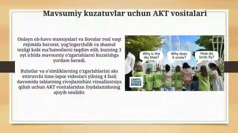 Mavsumiy kuzatuvlar uchun AKT vositalari 3
