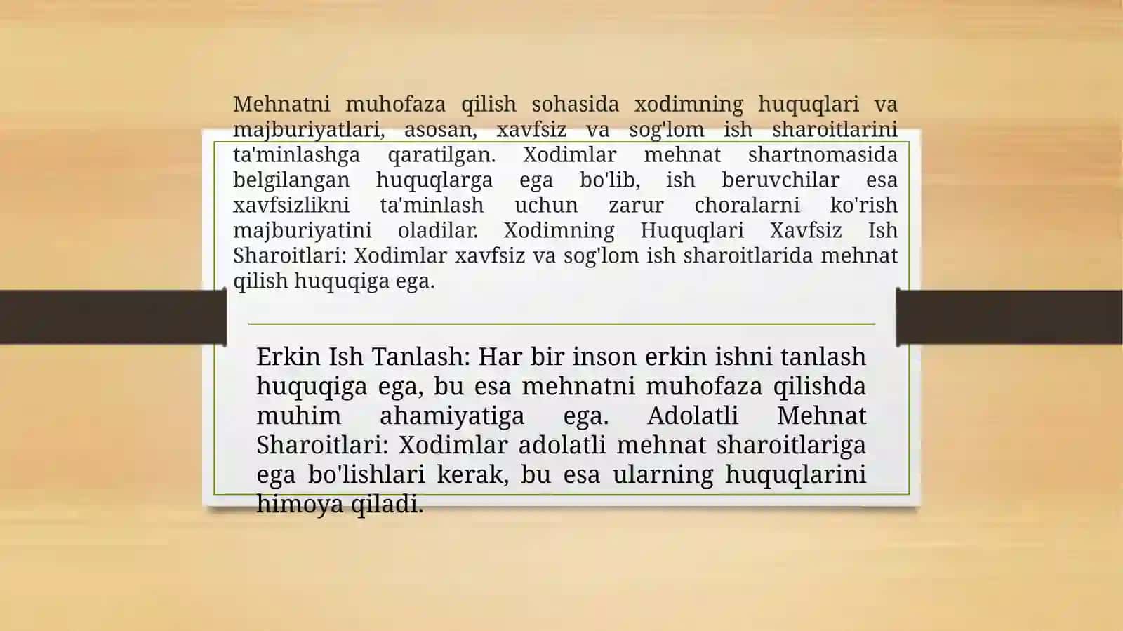 Mehnatni Muhofaza Qilish Sohasida Xodimning Huquqlari va Majburiyatlari 3