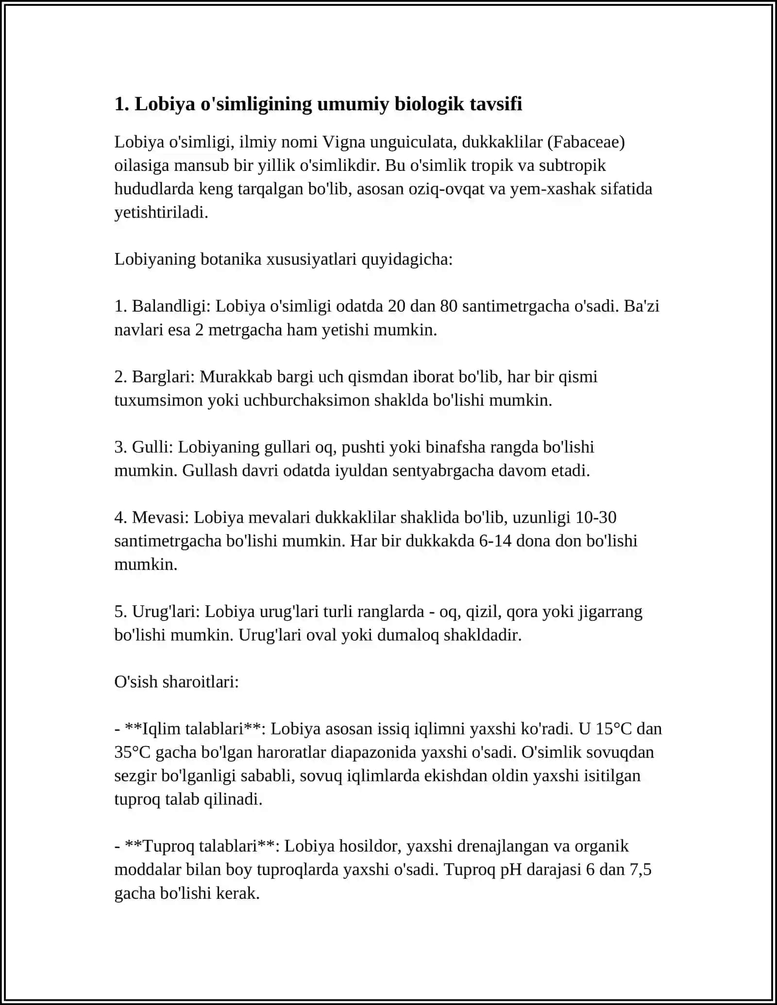LOBIYA O‘SIMLIGINING BIOLOGIYASI 3