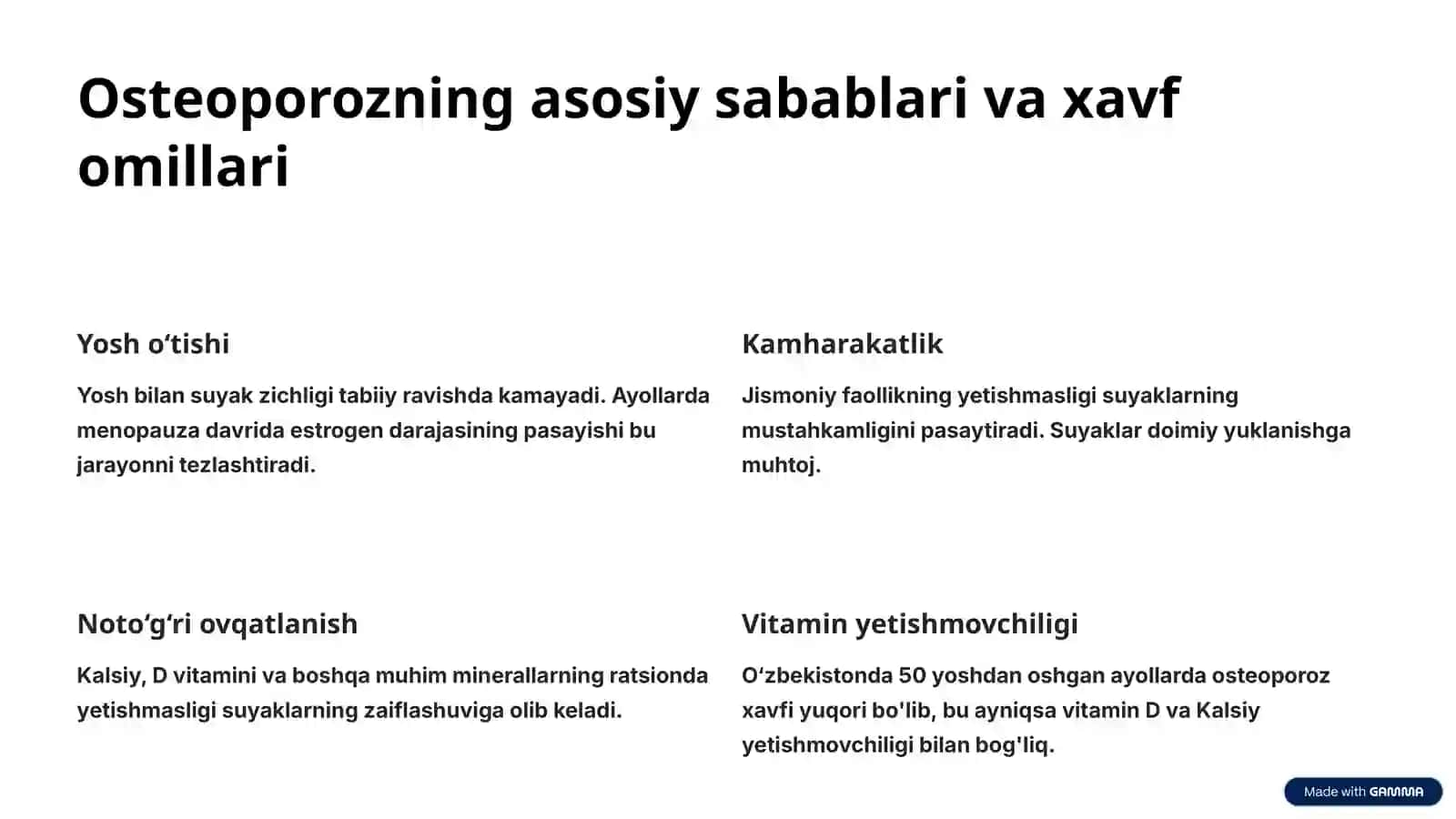Vitaminlar va Osteoporozni Davolash Vositalari 3