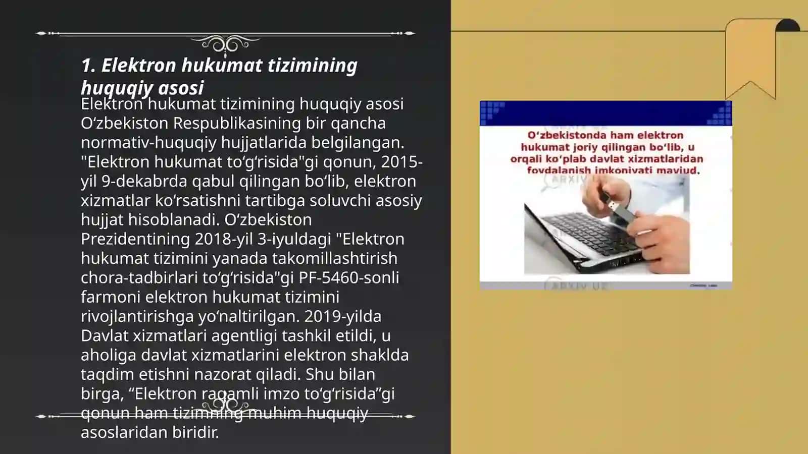 Elektron hukumat tizimining ishlash xususiyatlari 3