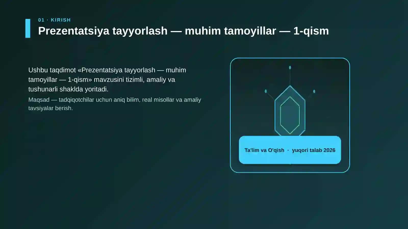 Prezentatsiya tayyorlash — muhim tamoyillar — 1-qism 3