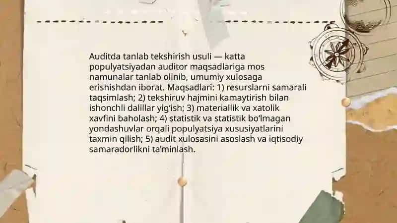 Auditda tanlab tekshirish usuli 3