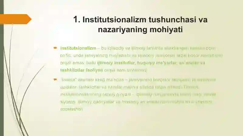 Institutsionalizm 3