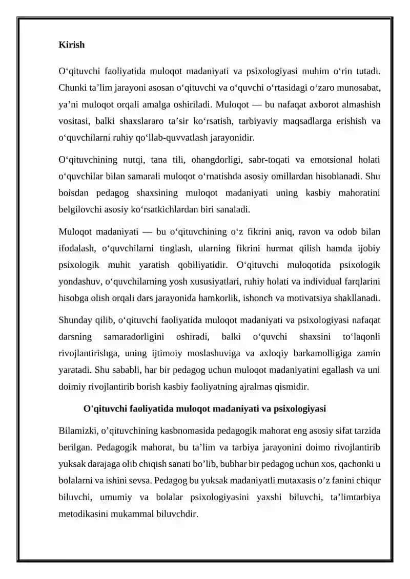 O'QITUVCHI FAOLIYATIDA MULOQOT MADANIYATI VA PSIXOLOGIYASI 3