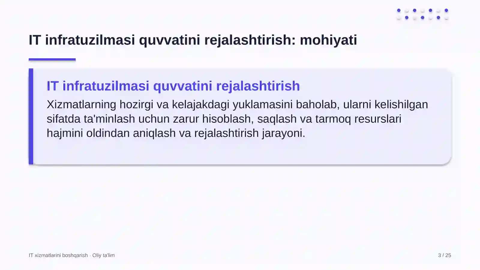 ovchilik xo'jaliklarida axborot texnologiyalari infratuzilmasi quvvatini rejalashtirish 2813 3