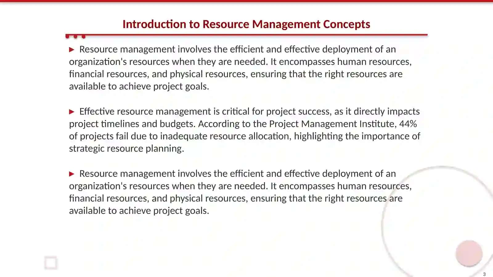 Fundamentals of Resource Management 3