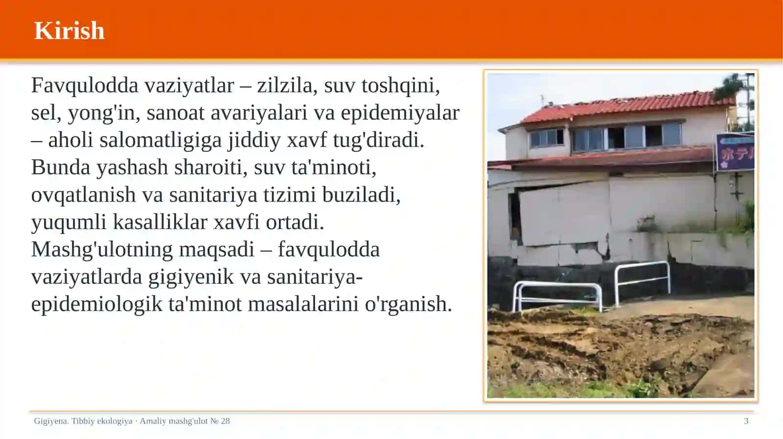 Gigiyena. Tibbiy ekologiya · Amaliy mashg'ulot № 28 3