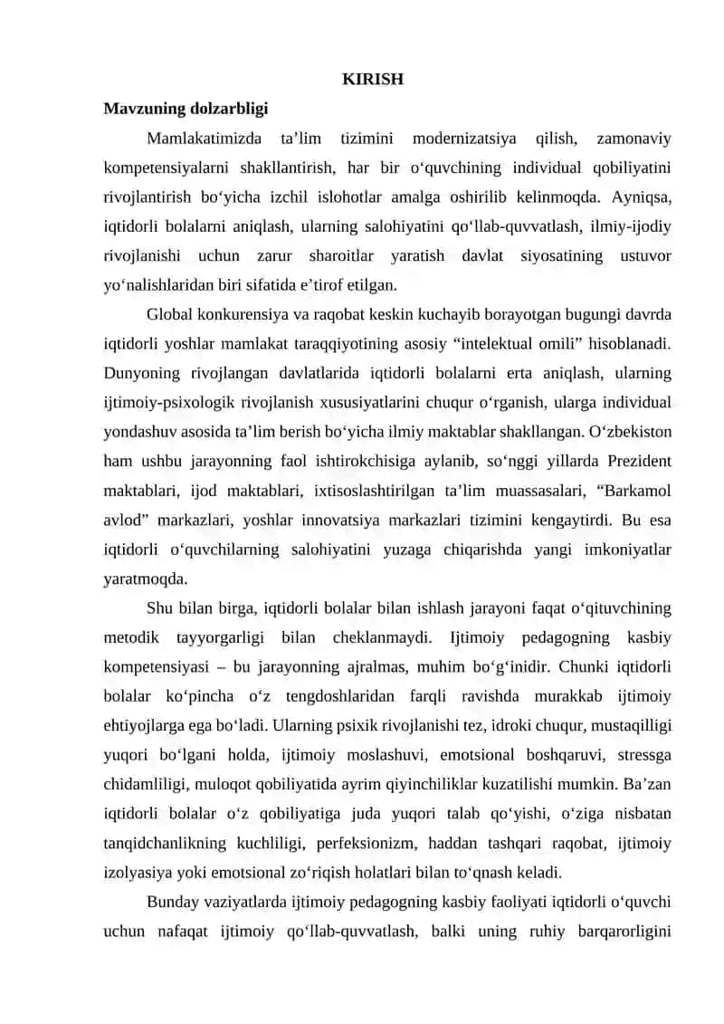 IQTIDORLI BOLALAR BILAN ISHLASHDA IJTIMOIY PEDAGOGNING KASBIY KOMPETENSIYALARI 3