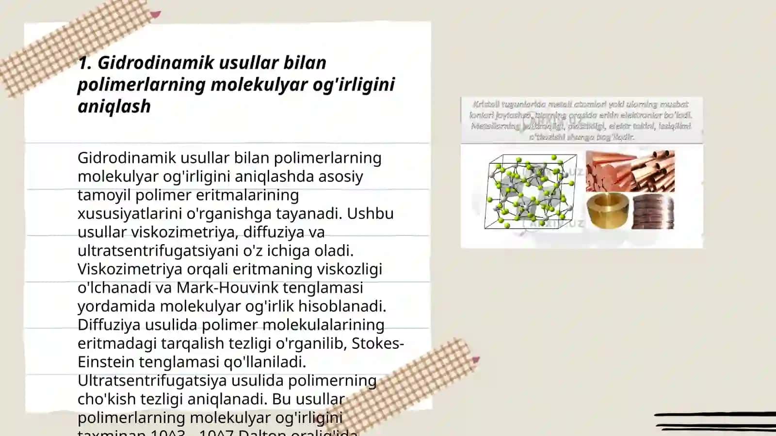 Gidrodinamik va reologik usullarni polimer xossalarini aniqlashdagi qollanishi 3