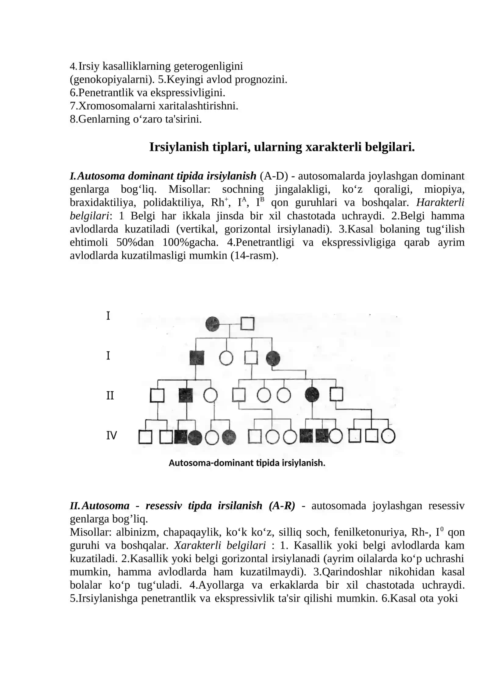 Antropogenetika.Odam irsiyatini o‘rganish usullari. Geneologiya va egizaklar usullari 3