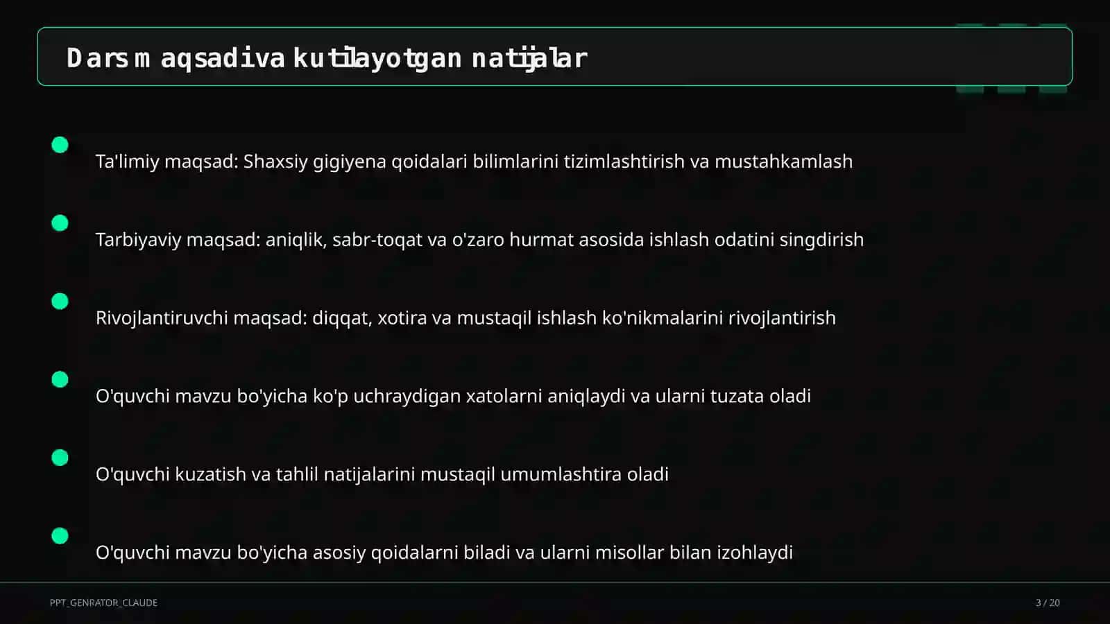 Shaxsiy gigiyena qoidalari (1-sinf) 3