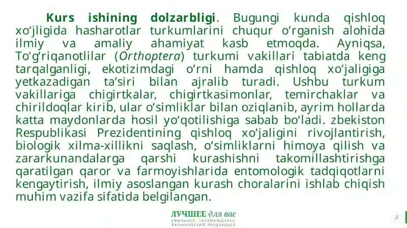 To‘g‘ri qanotlilar turkumi vakillari 3