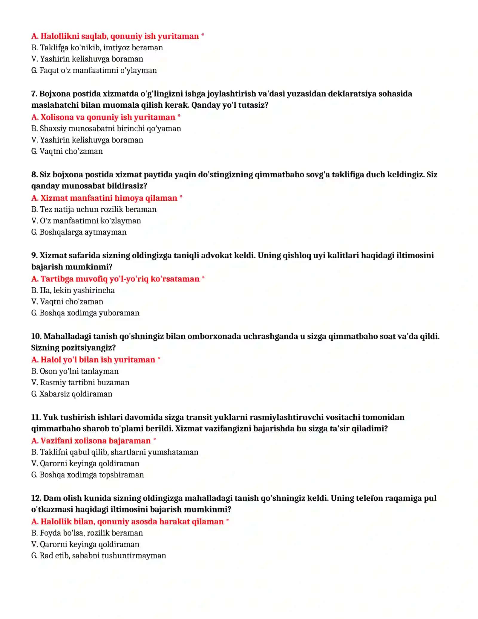 TEST SAVOLLARI (№ 11) 3