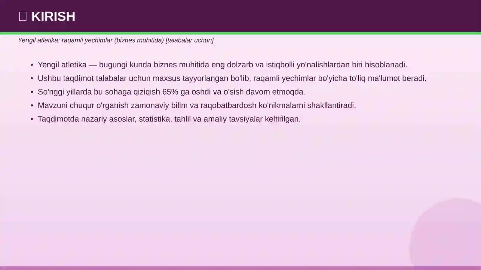 Yengil Atletika: Raqamli Yechimlar (Biznes Muhitida) [Talabalar uchun] 3