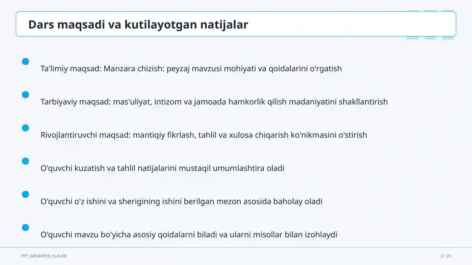Manzara chizish: peyzaj (3-sinf) 3