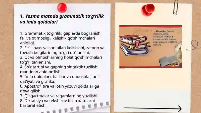 Yozma matnning toʻgʻrilik, aniqlik, mantiqiylik sifati 3