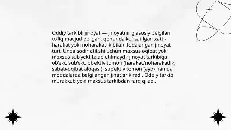 Oddiy tarkibli jinoyatlar tushunchasi va turlari 3