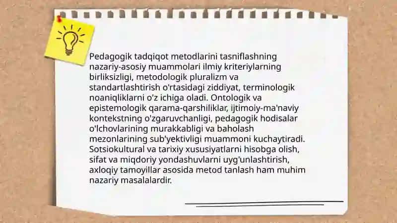 Pedagogik ilmiy tadqiqot metodlarini tasniflash muommolari 3