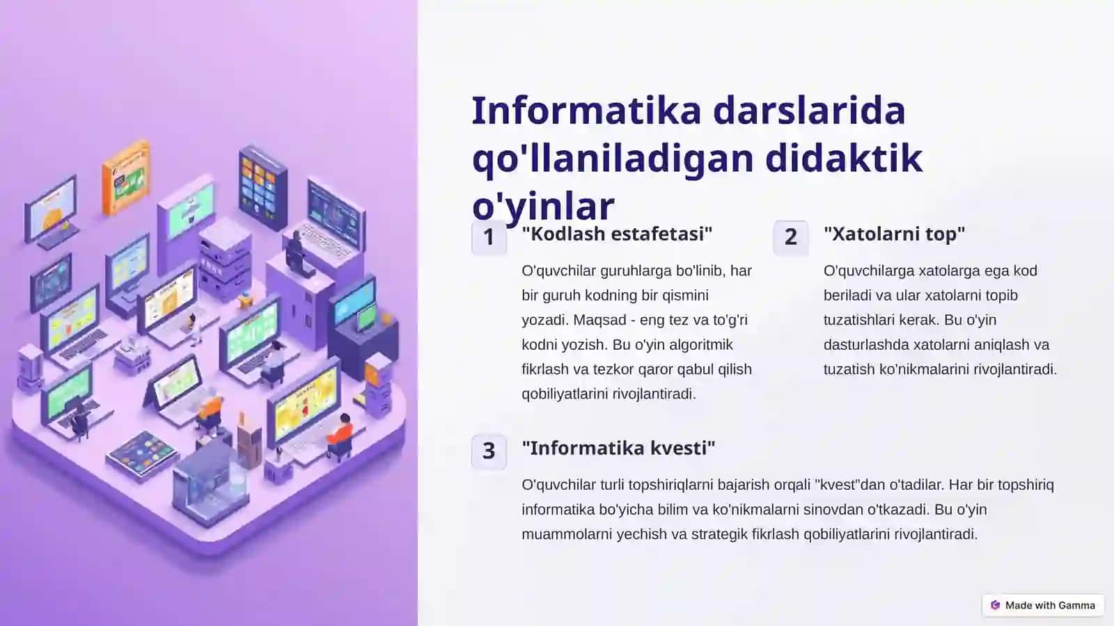 Informatika va axborot texnologiyalarini o'qitishda didaktik o'yinlardan foydalanish 3
