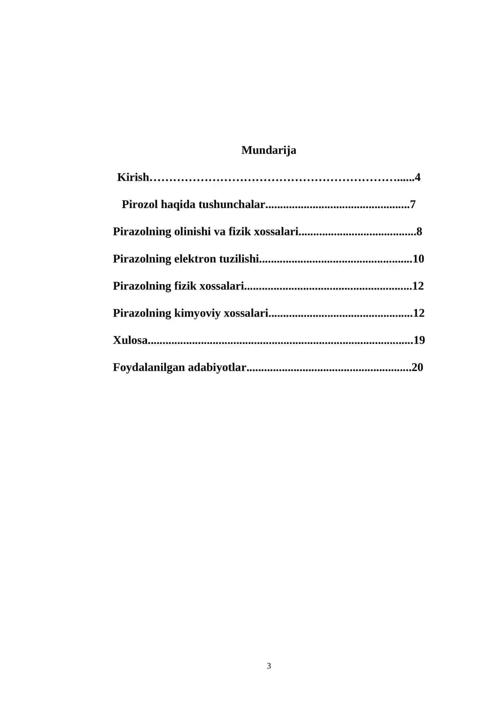 Kurs Ishi: Pirazol 3