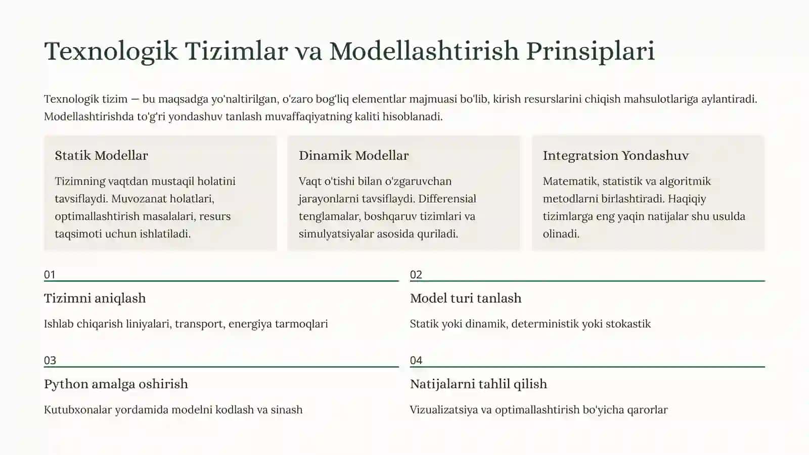 Python: Texnologik Tizimlarni Modellashtirish 3