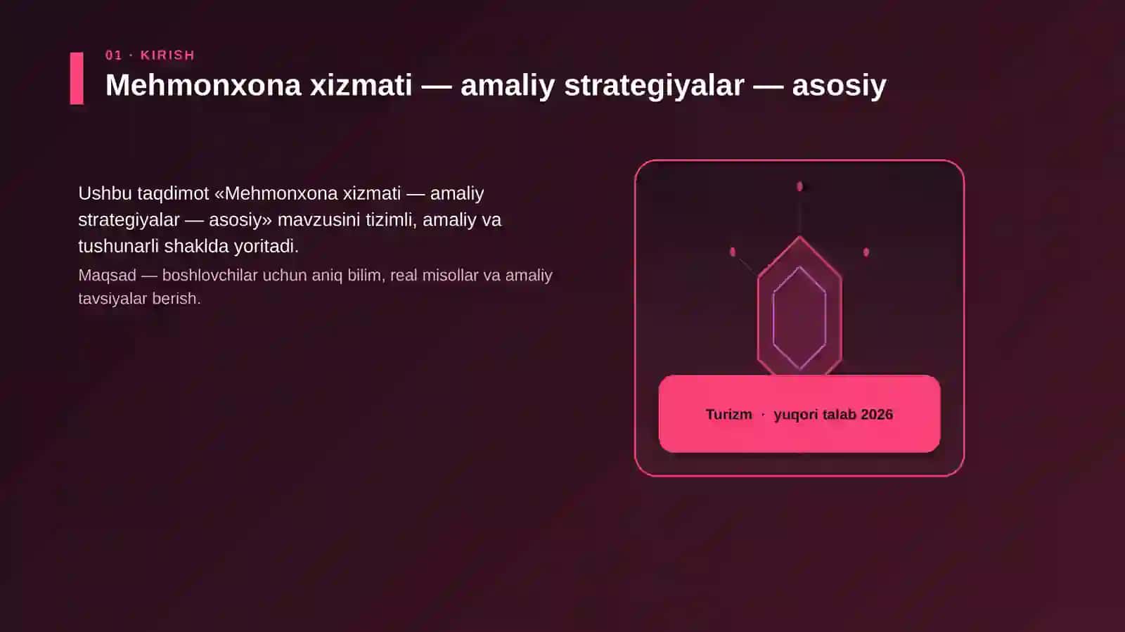 Mehmonxona xizmati — amaliy strategiyalar — asosiy 3