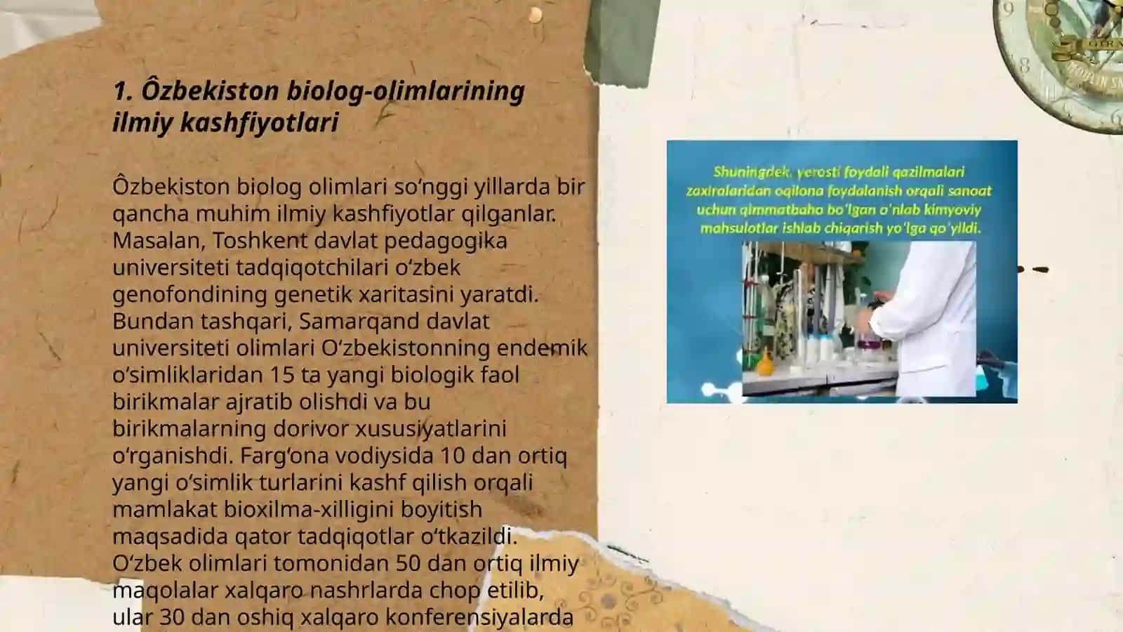 Ôzbekistonning biologik olimlari dunyo miqyosida 3