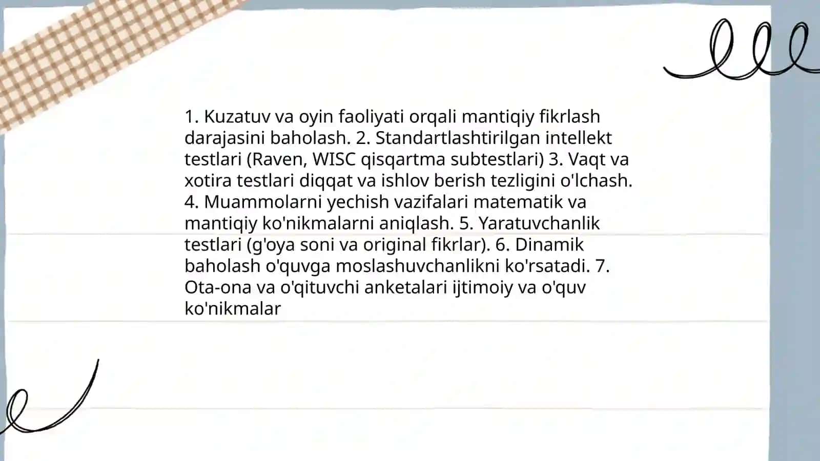 Bolaning maktab taʼlimiga tayyorligi va bilish jarayonlarini rivojlantirish darajasini aniqlash metodikasi 3