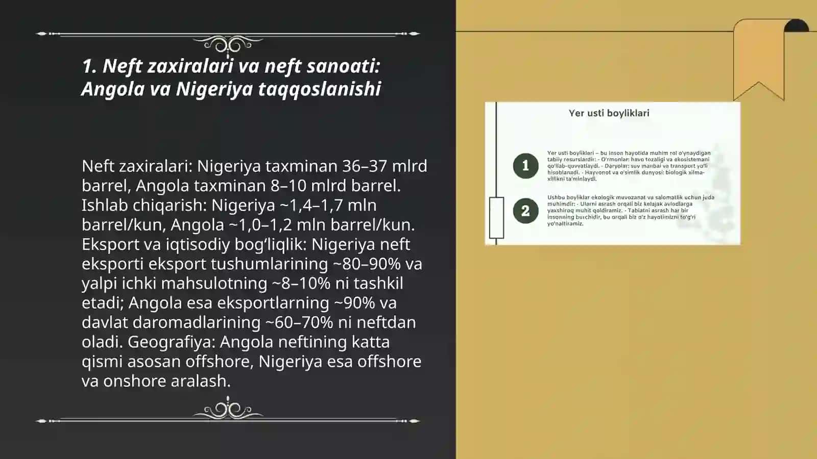 Angola va negiryaning tabbiy boyliklarini taqoslash 3