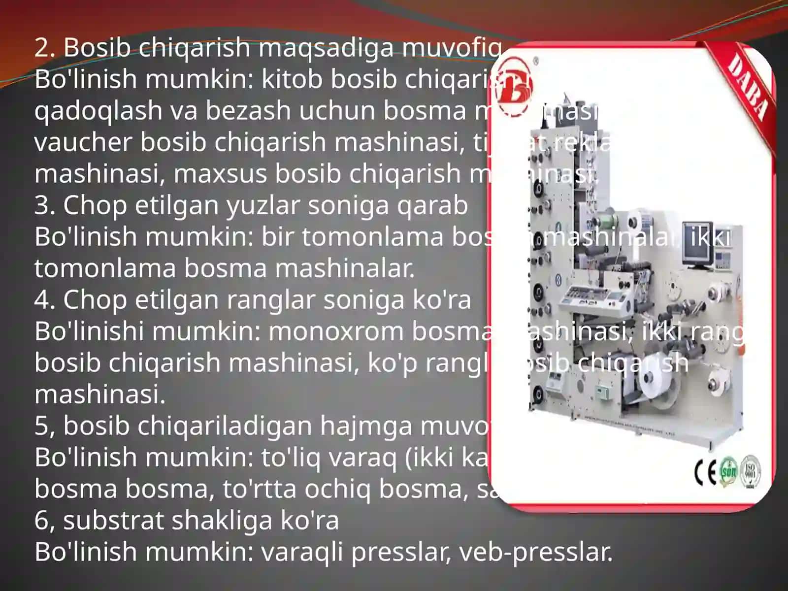 Bosma Mashinalarining Turlari 3