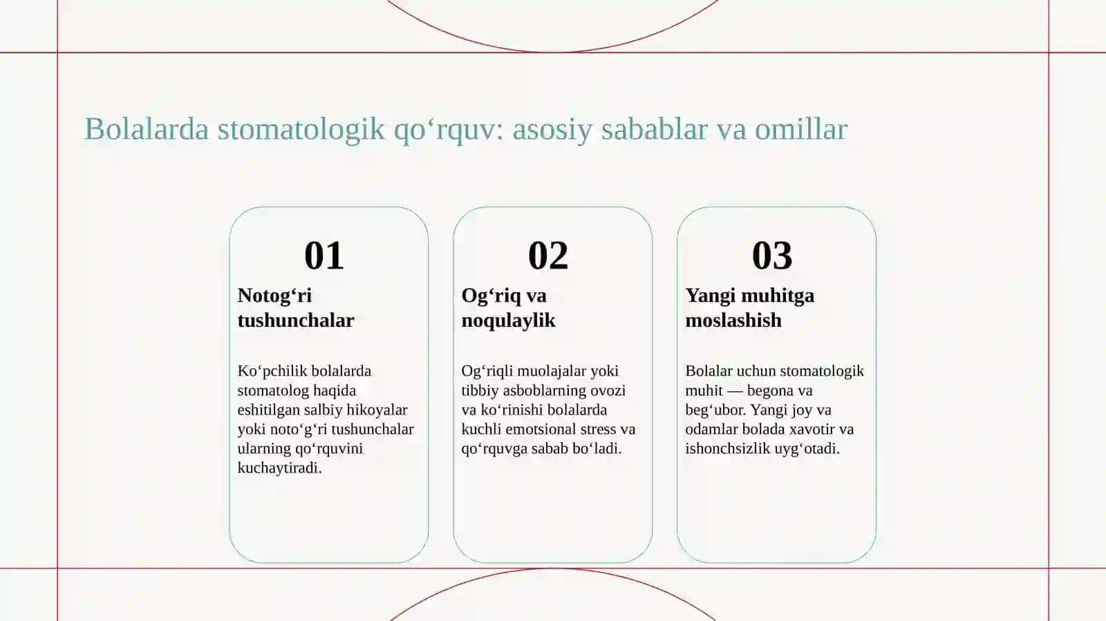 Bolalarda stomatologik qo‘rquv sabablari va psixologik xususiyatlari 3