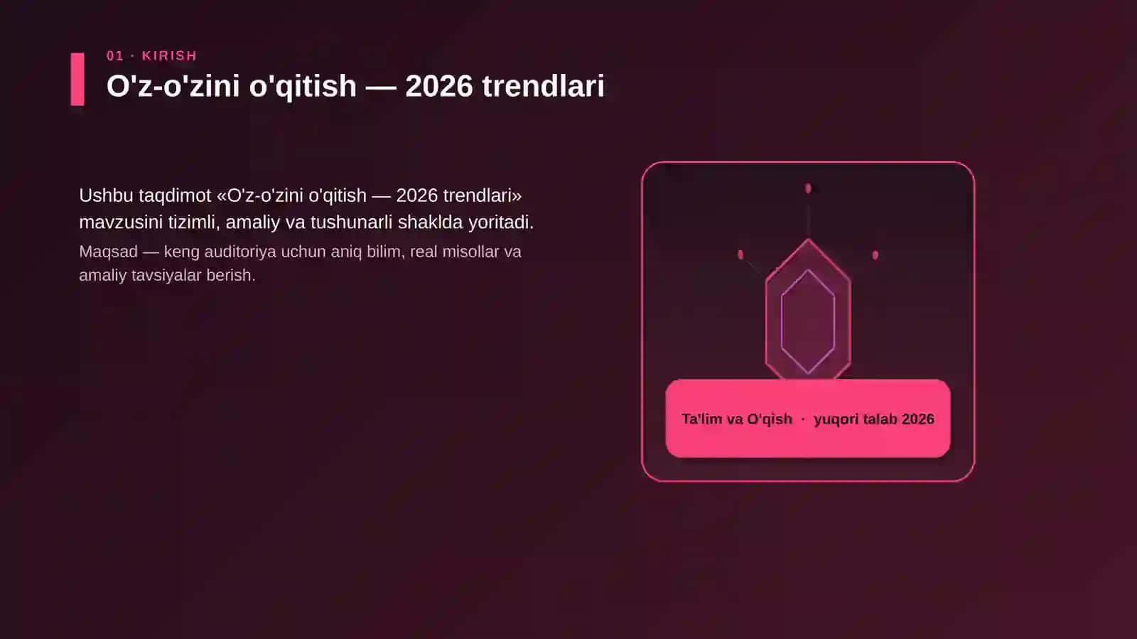 O'z-o'zini o'qitish — 2026 trendlari 3