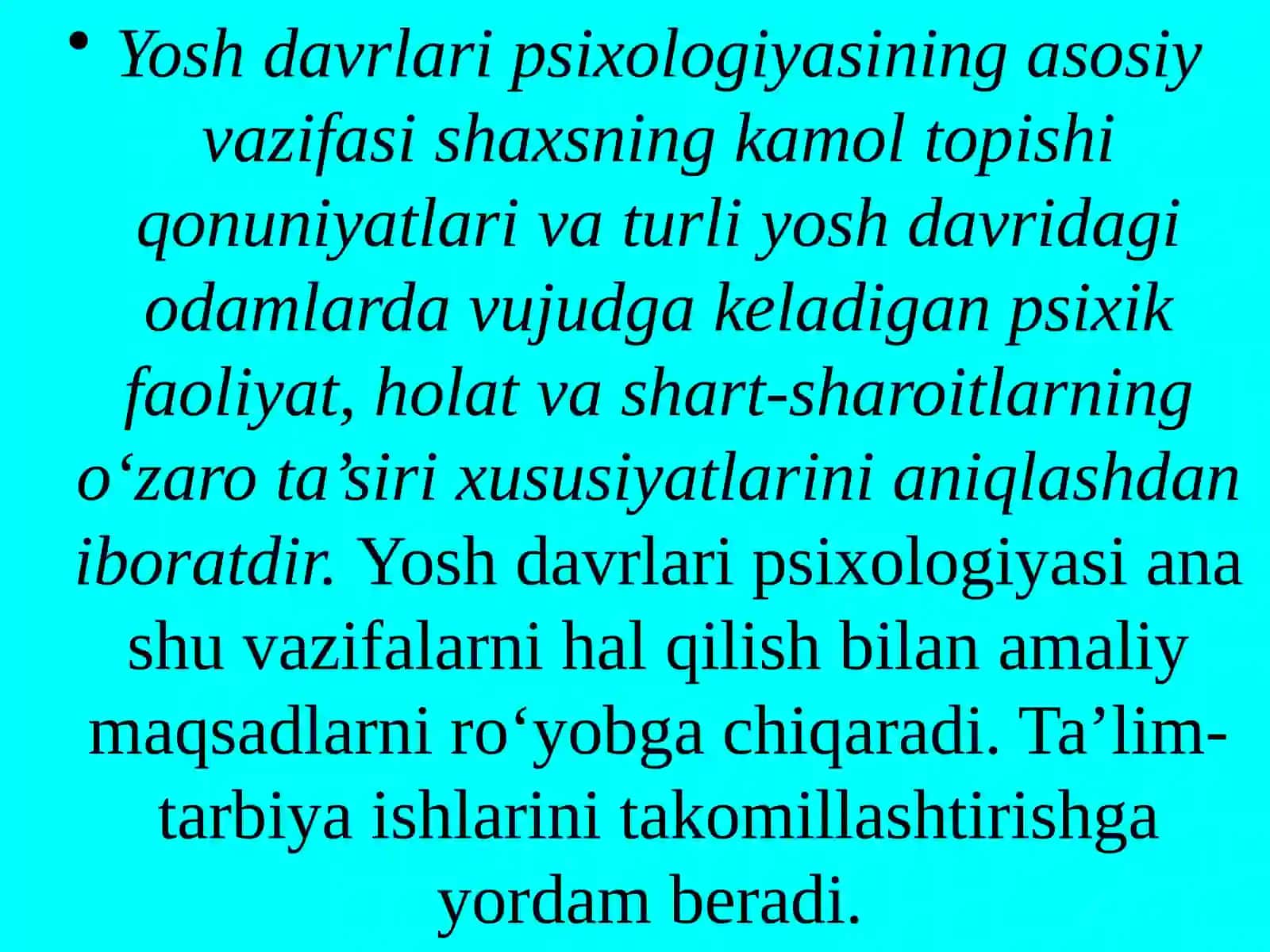 Yoshlar psixologiyasi va pedagogik psixologiya fanining predmeti, vazifalari va tadqiqot metodlari 3