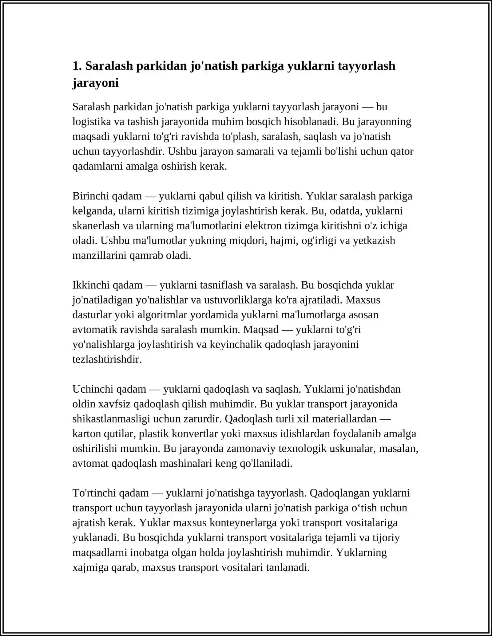 SARALASH PARKIDAN TARKIBLARNI JÖNATISH PARKIGA OLIB ÖTISH 3